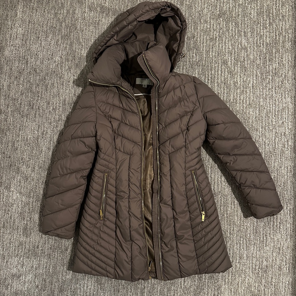Women's Anne Klein Quilted Taupe Jacket